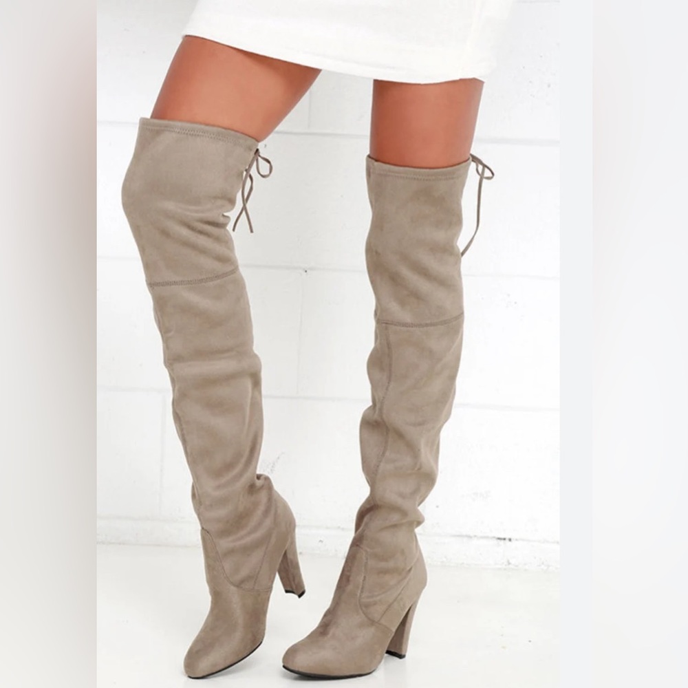 NWOT Steve Madden Taupe “Gorgeous” Over the Knee Boots